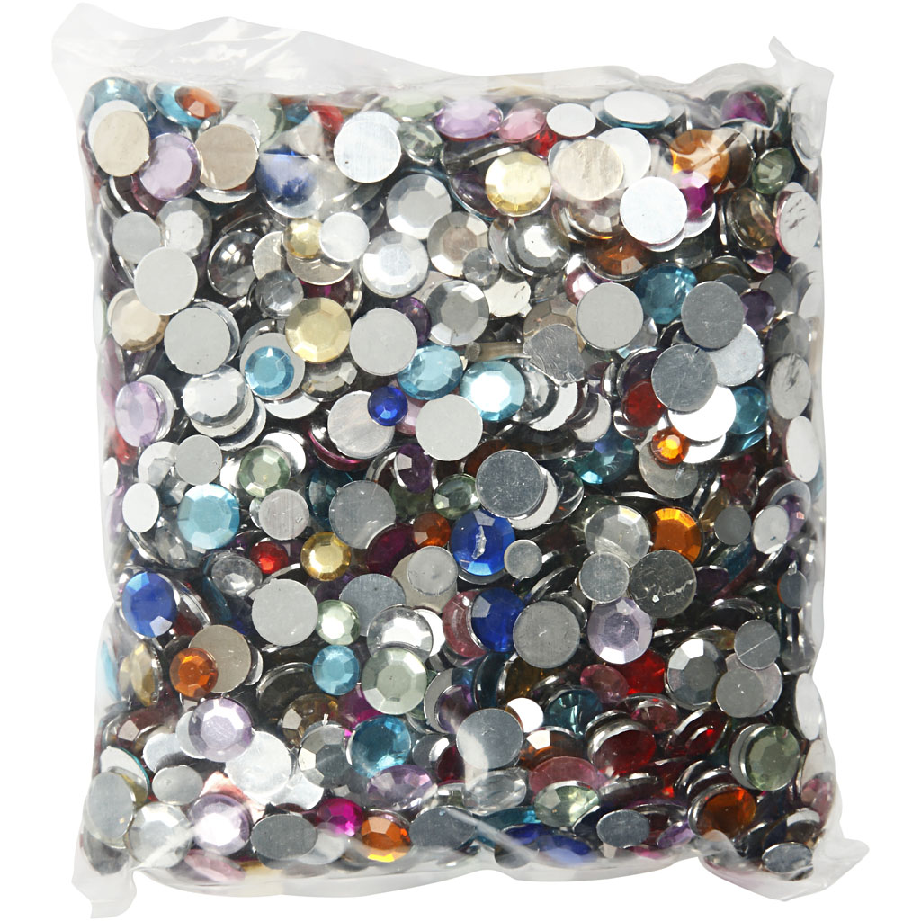 Rhinestones Creativ Company Runda Stl 6+9+12 mm Mixade Färger 3600 St/1 Förp