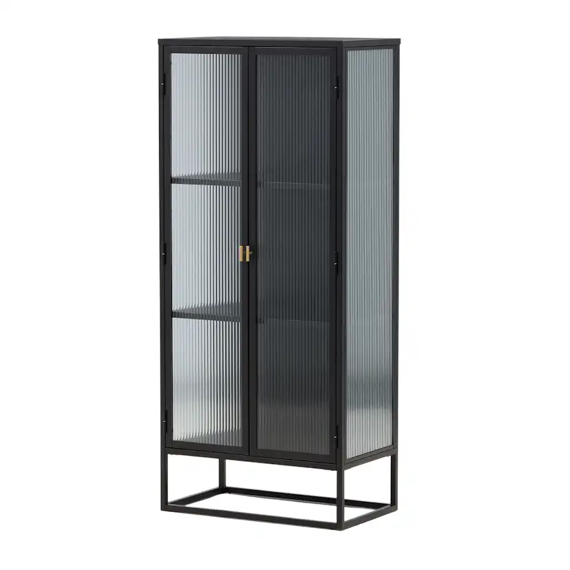Vitrinskåp Venture Home Garis Svart Stål 160cm