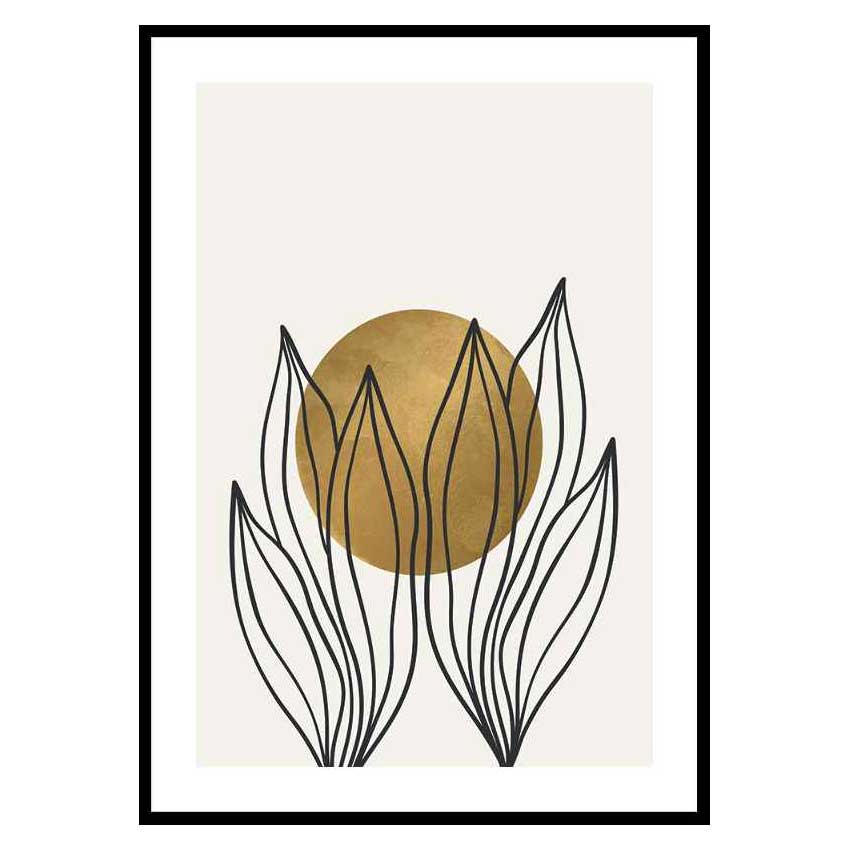 Poster Gallerix Watercolor Gold No1