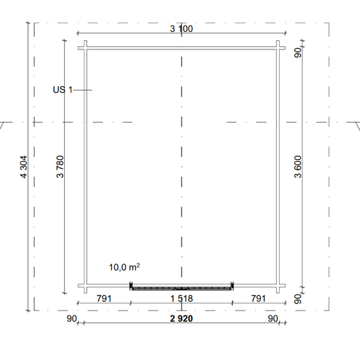 Timmerförråd LP Garden R-M (10m²) Med Springor