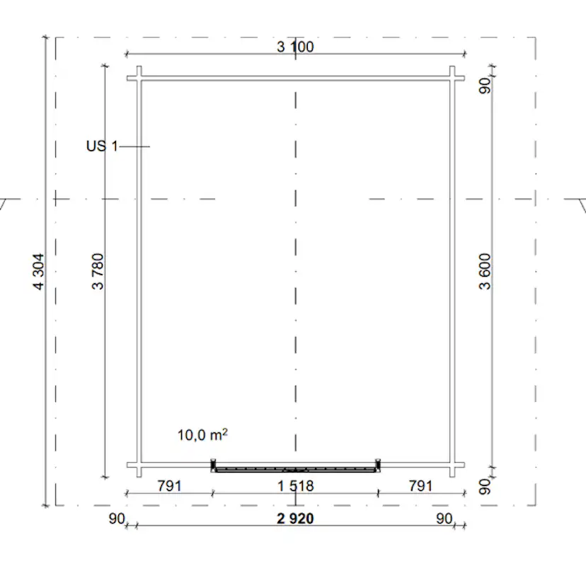 Timmerförråd LP Garden R-M (10m²) Med Springor