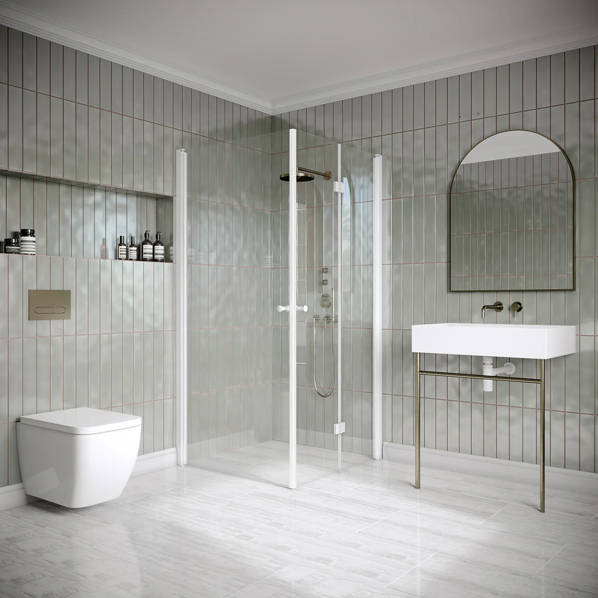 Hietakari Classic 149 705x895x1900 mm, Klarglas, Vita profiler
