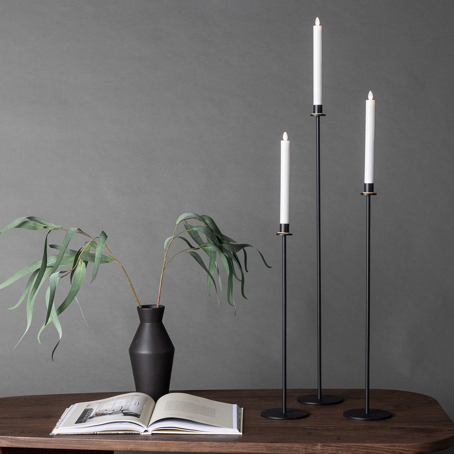 Högehall H90cm Candlestick  - Black  / 90 cm
