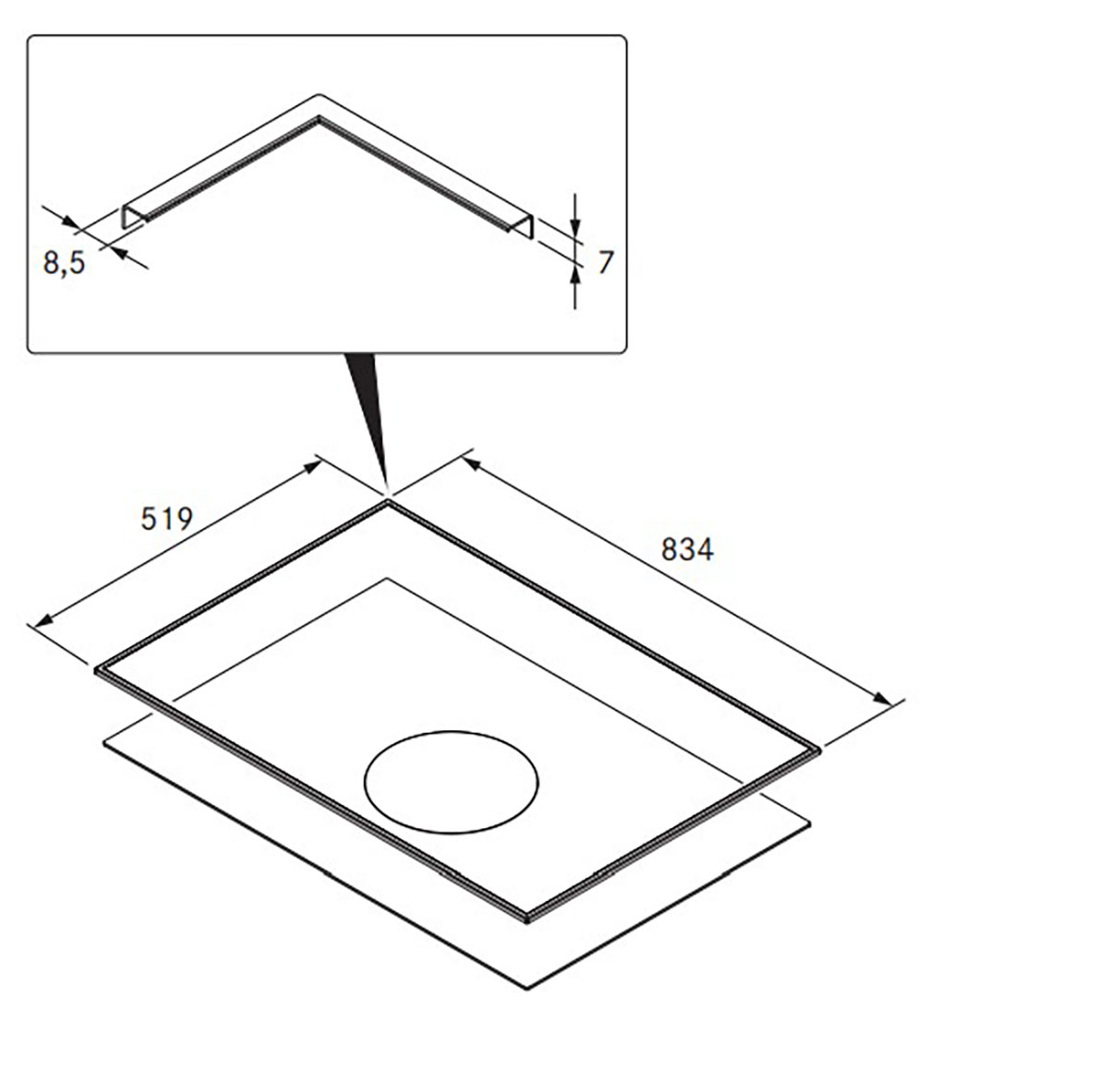 Ram BORA Rostfritt stål Till X Pure