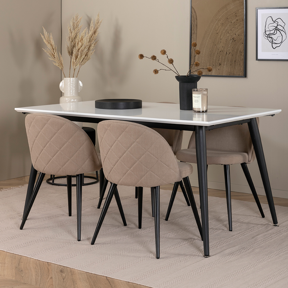 Matgrupp Venture Home Jolie med 4 Valentina Stitcthes Stolar Polyesterlinen