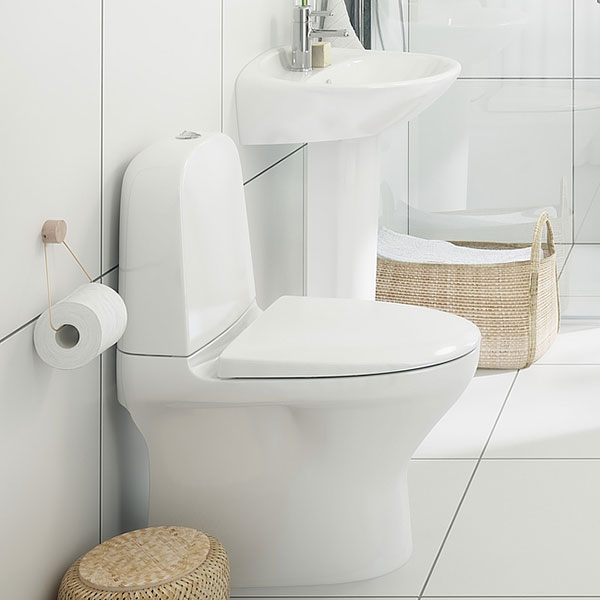 Toalettstol Gustavsberg Estetic 8300 Hygienic Flush för Limn Vit, Mjukstängande Hårdsits Vit
