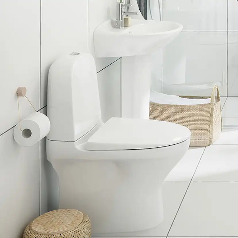 Toalettstol Gustavsberg Estetic 8300 Hygienic Flush för Limn Vit, Mjukstängande Hårdsits Vit