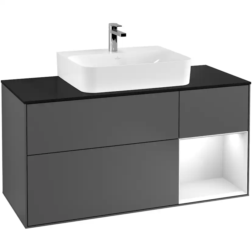Tvättställsskåp Villeroy & Boch Finion med 3 Lådor Hylla och Bänkskiva för Centrerat Tvättställ