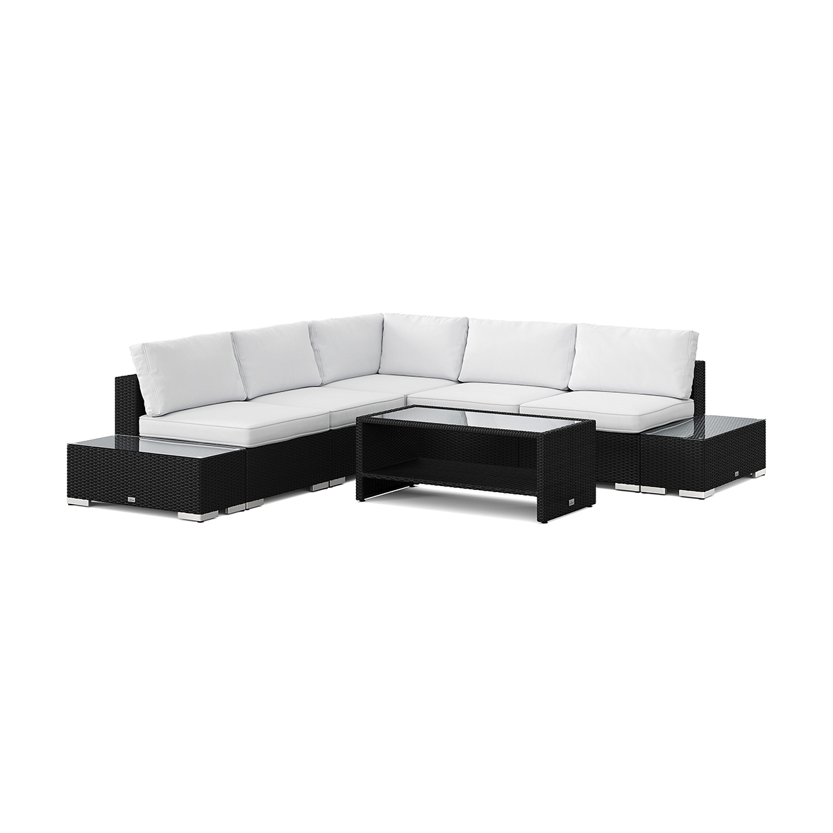 Loungegrupp Comfort Garden Bahamas utomhus hörnsoffa 5-sits vändbar bord med hylla