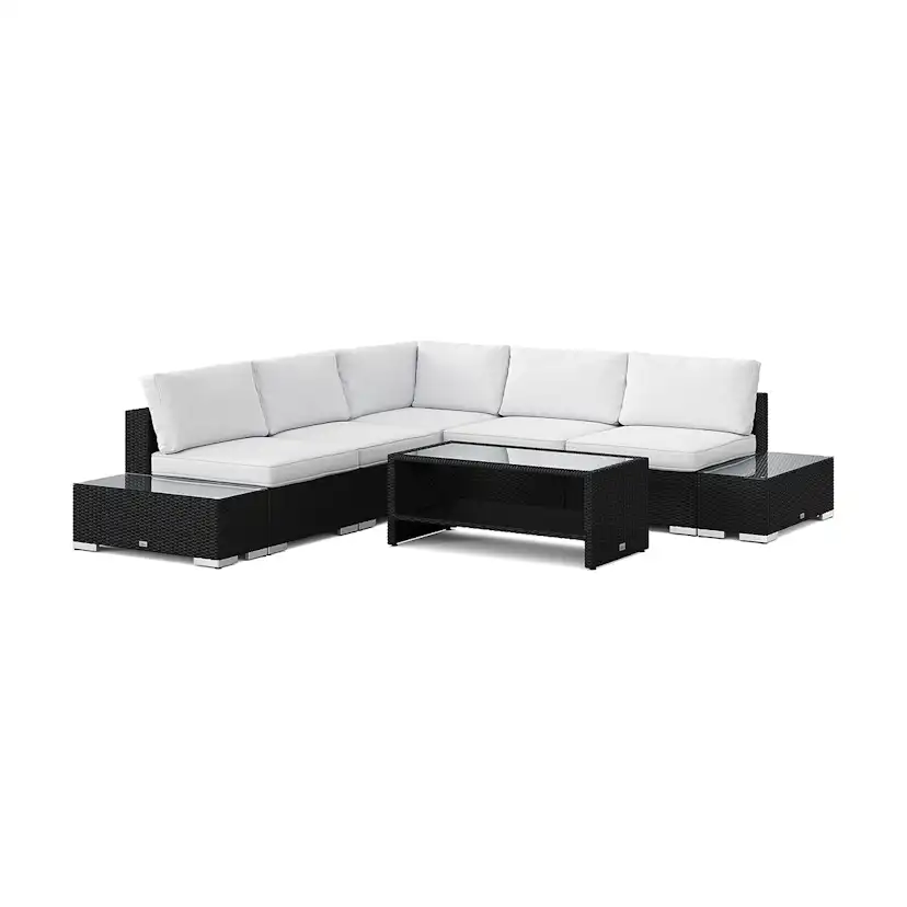 Loungegrupp Comfort Garden Bahamas utomhus hörnsoffa 5-sits vändbar bord med hylla