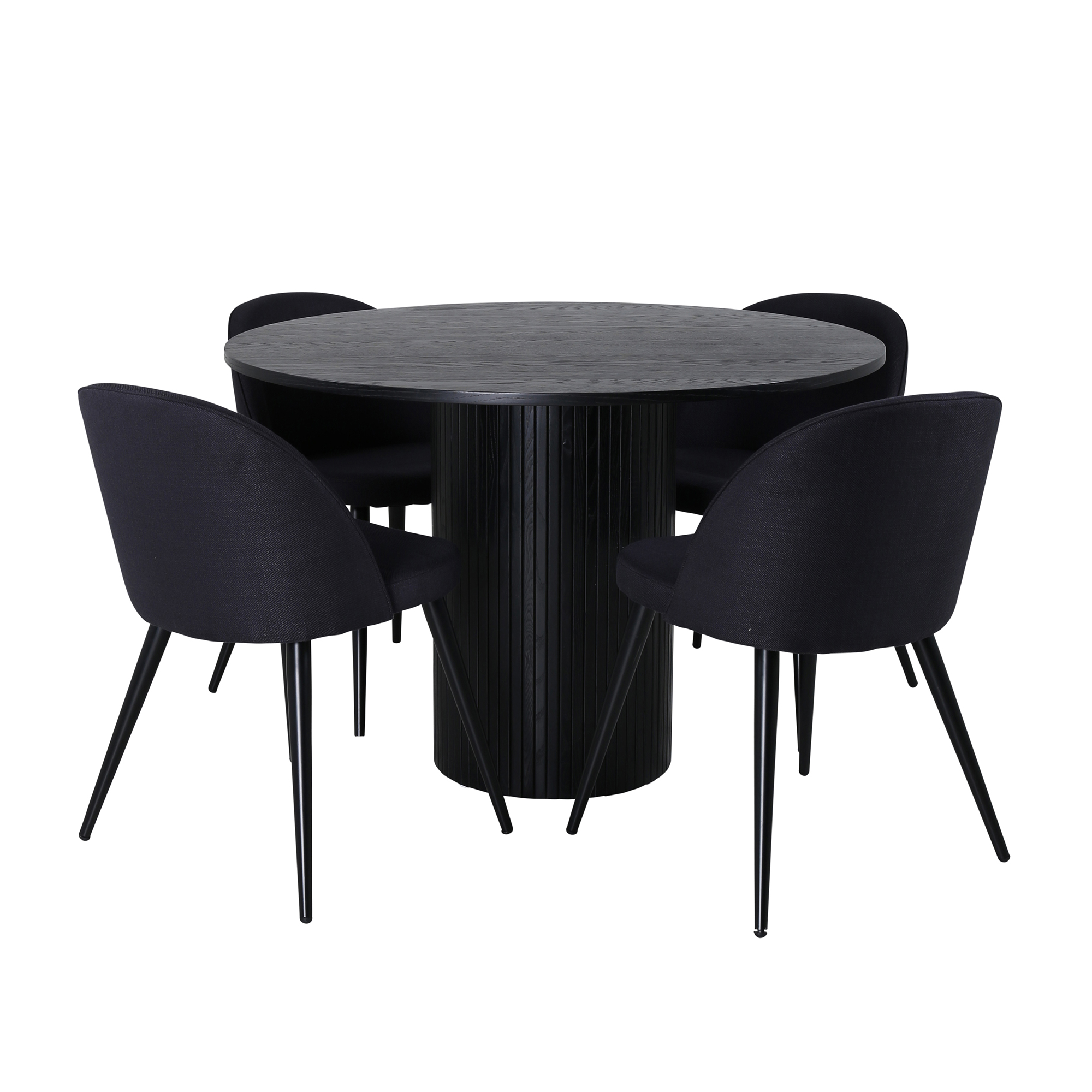 Matgrupp Venture Home Bianca Rund Svart med 4 Valentina Stolar