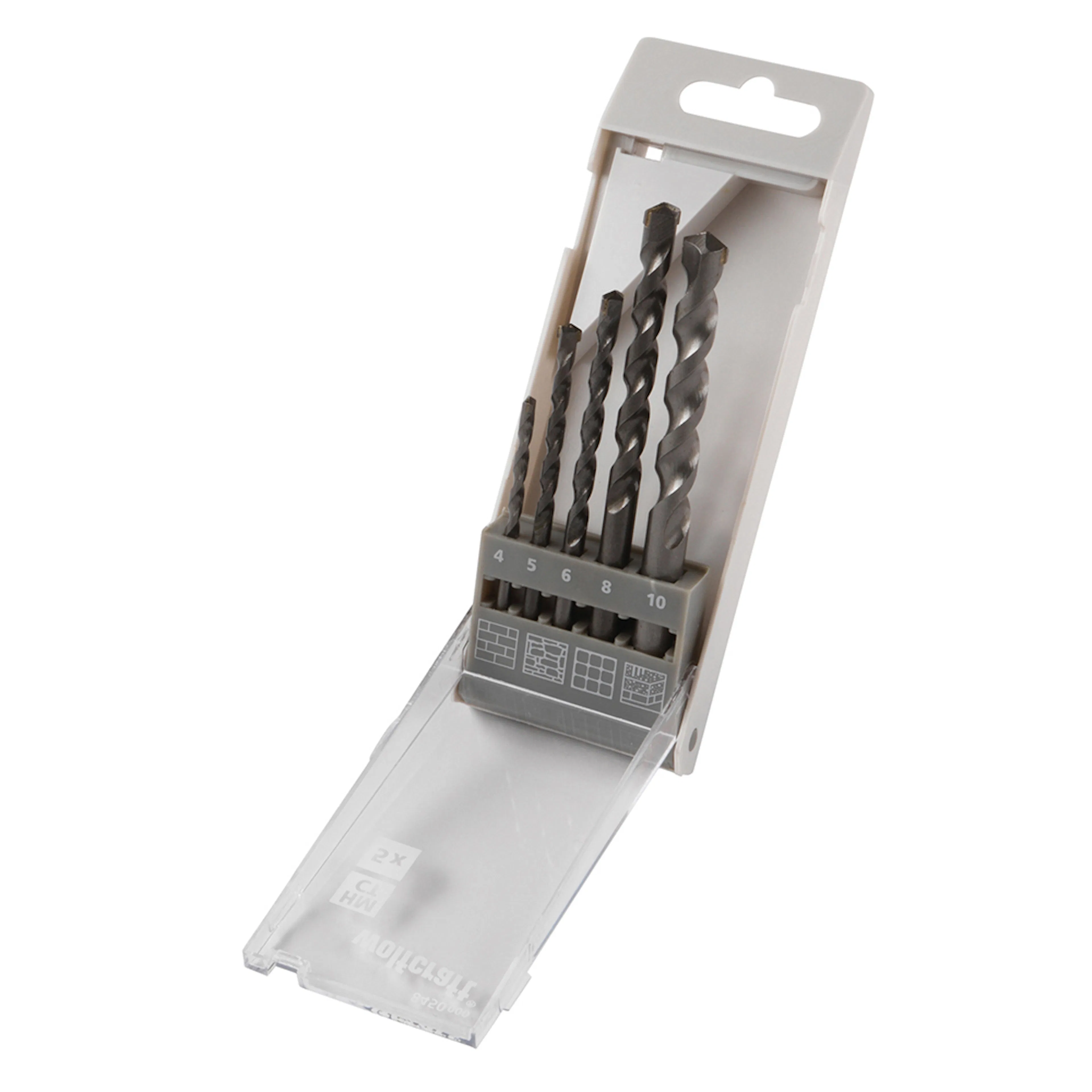 Stenborrset Wolfcraft HSS 4-10mm 5-Delar