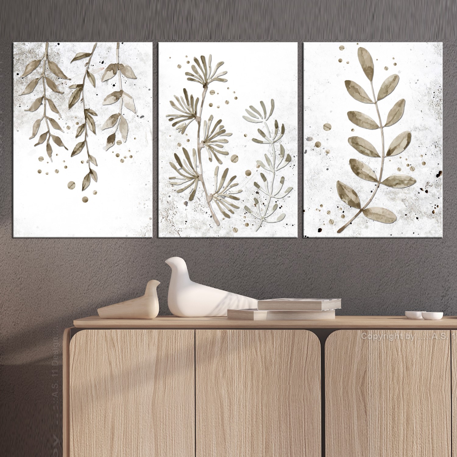 Tavla Arkiio Twigs 3 delar 120x60