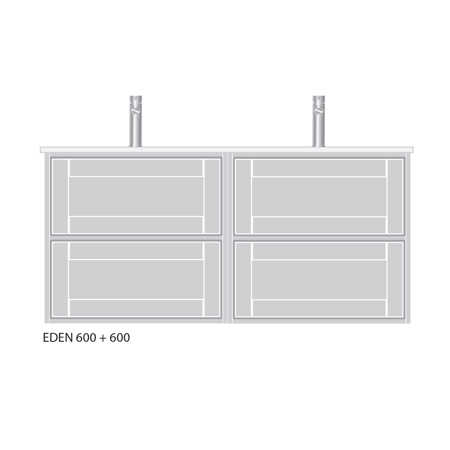 Tvättställsskåp Hafa Eden med Nedsänkt Handfat Dubbel