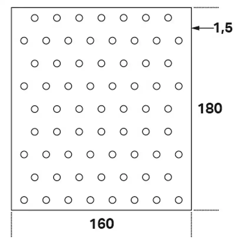Hålplatta Hp 160x180x1,5 160x180x1,5 mm