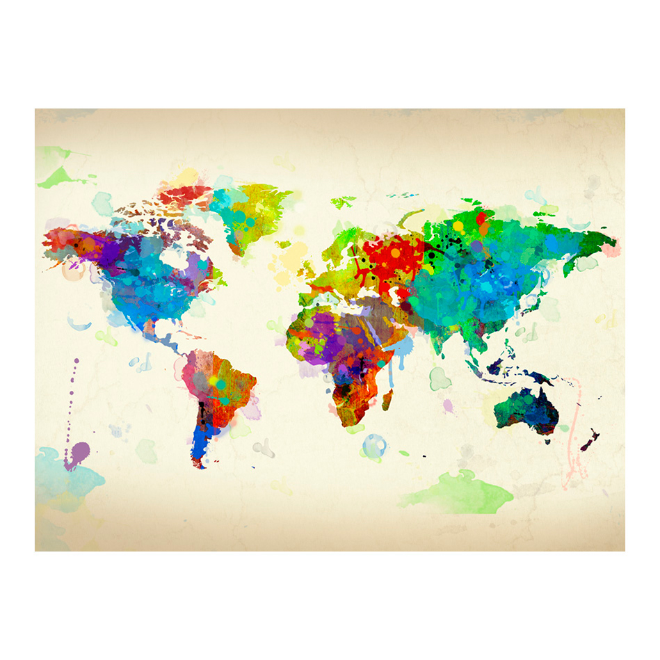 Fototapet Arkiio Paint Splashes Map Of The World