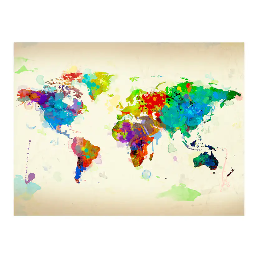 Fototapet Arkiio Paint Splashes Map Of The World