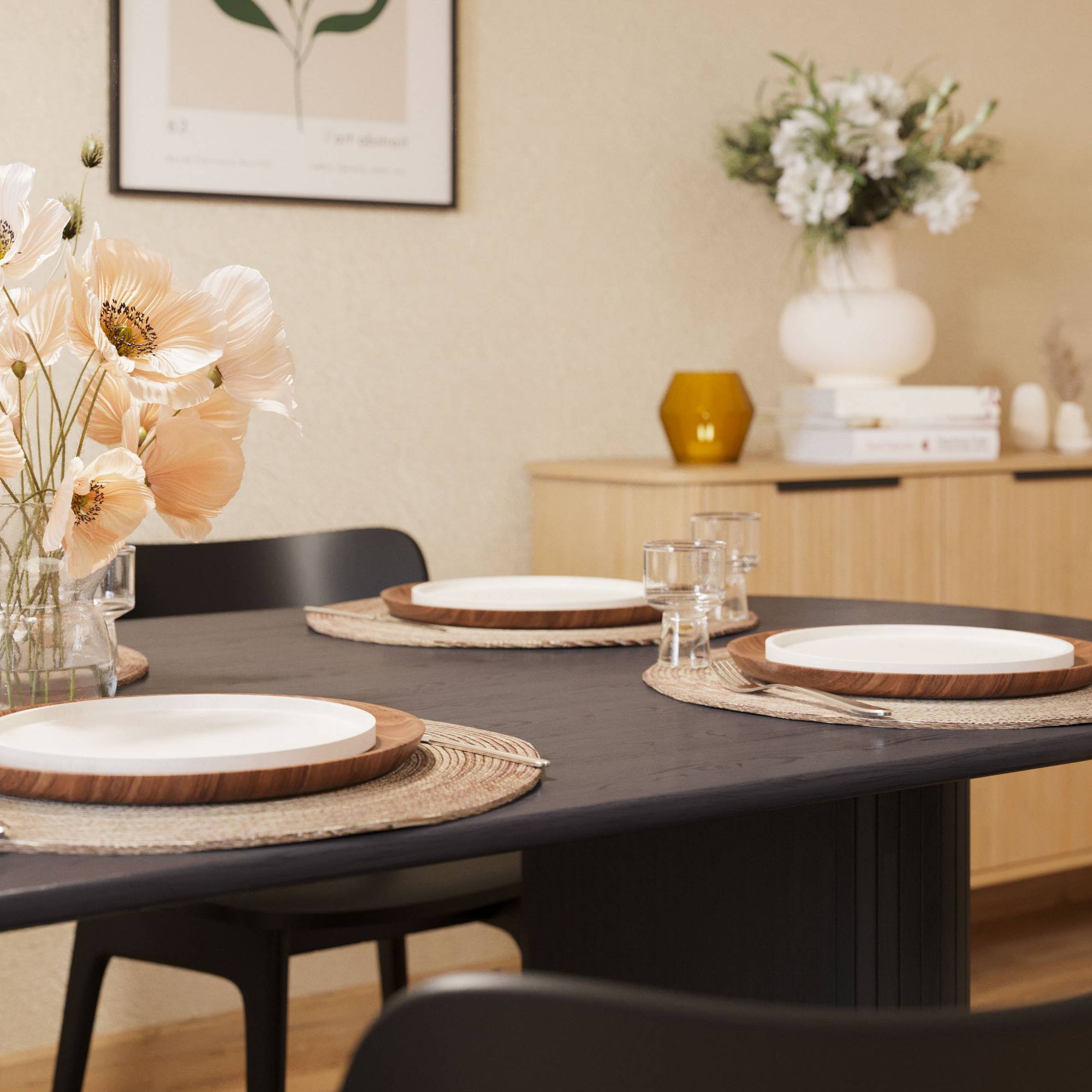 Matgrupp Bark Noira Matbord 220 med 6Jerup Matstol