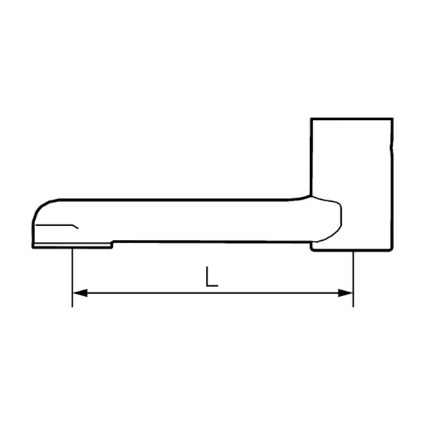 Utloppspip 100 mm Förkromad L: 100 mm