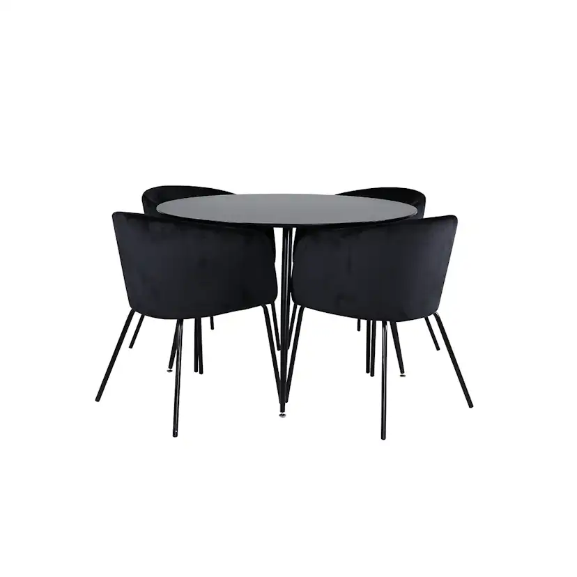 Matgrupp Venture Home Silvia med 4 Bergen Stolar Sammet