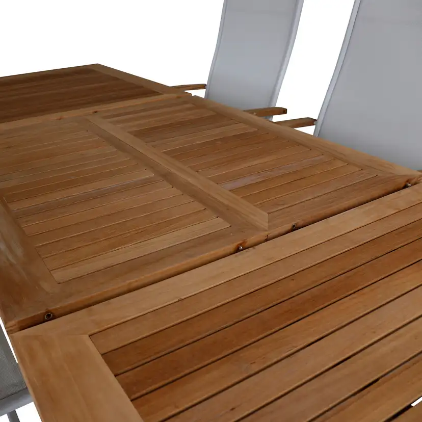 Panama - Table - 160/240*90 - Vit Alu/Teak Vit/Teak