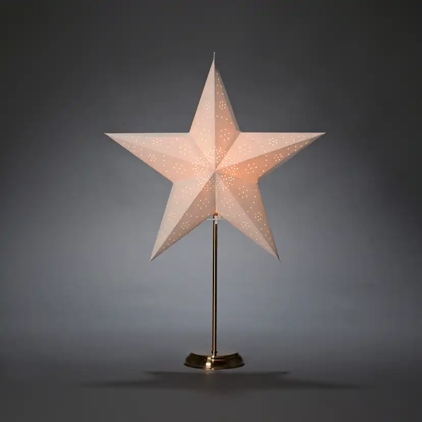 Adventsstjärna Gnosjö Konstsmide Vit Mässingsfot