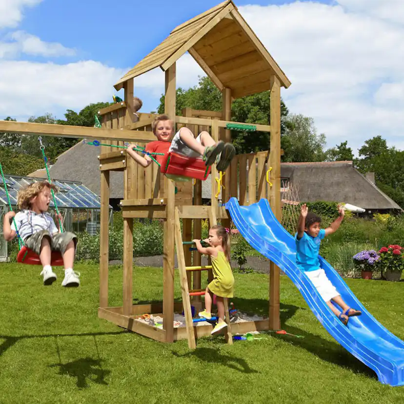 Lektorn Jungle Gym Palace inkl. Swing Modul X'tra och rutschkana