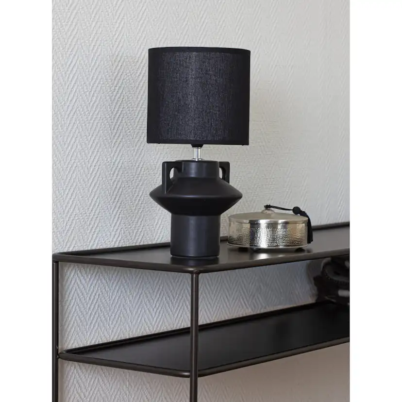 Bordslampa Cottex Mateo H34 cm Keramikfot med Linneskärm