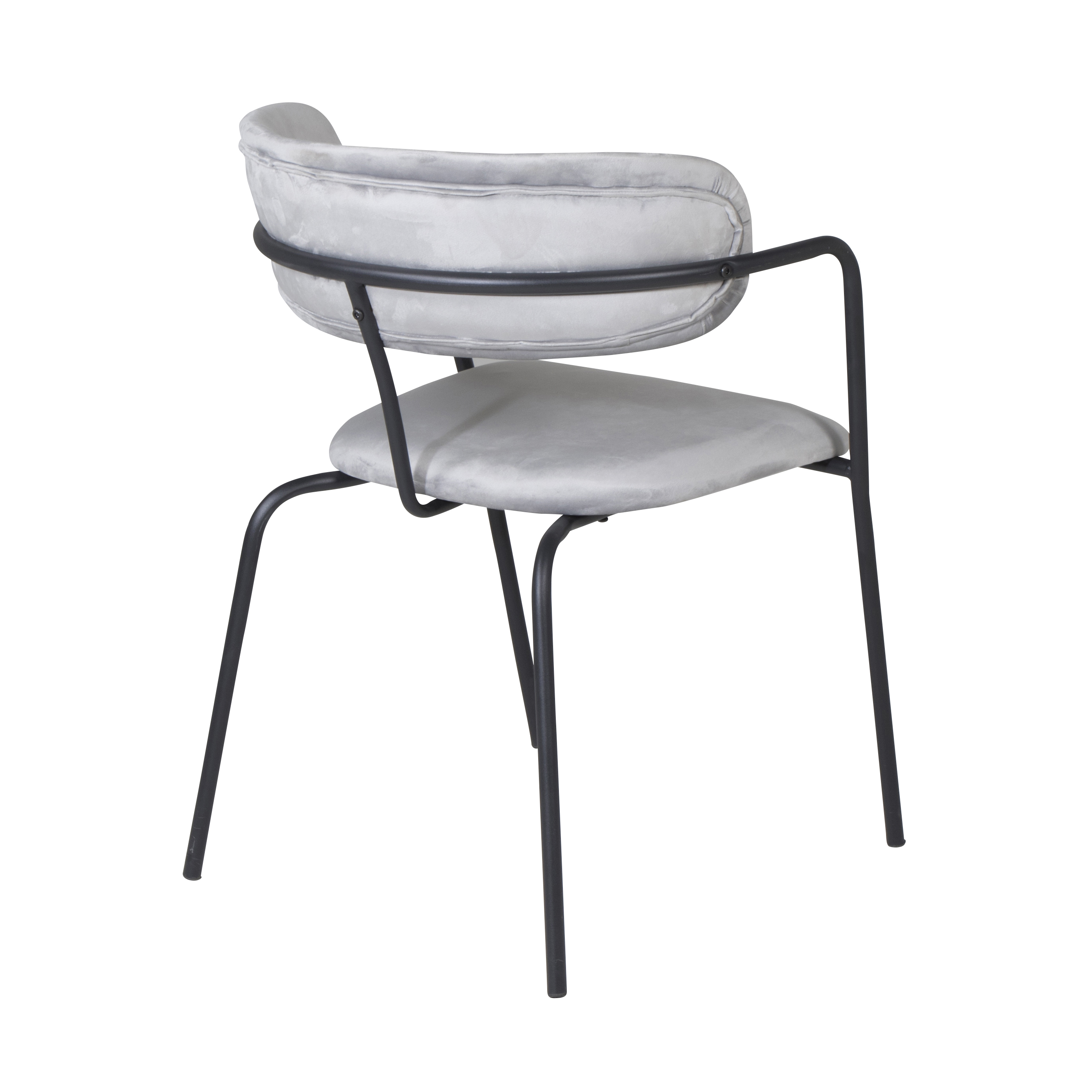 Arrow armchair - Black Legs - Grey Velvet Grå/Svart