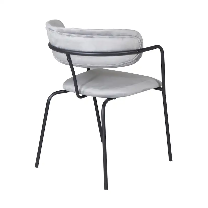 Arrow armchair - Black Legs - Grey Velvet Grå/Svart