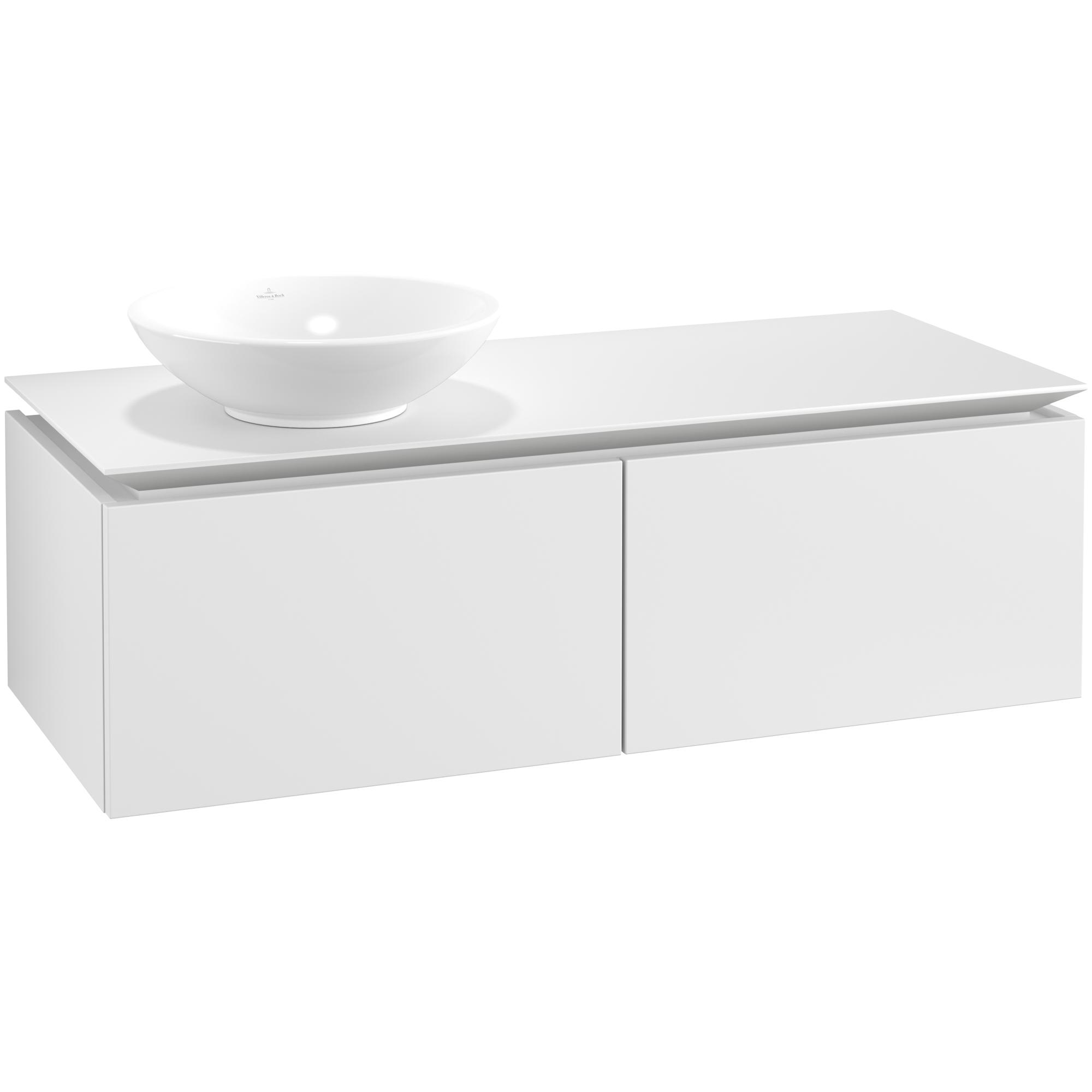Tvättställsskåp Villeroy & Boch Legato Kompakt 1200 med 2 Lådor för Ocentrerat Ytmonterat Tvättställ