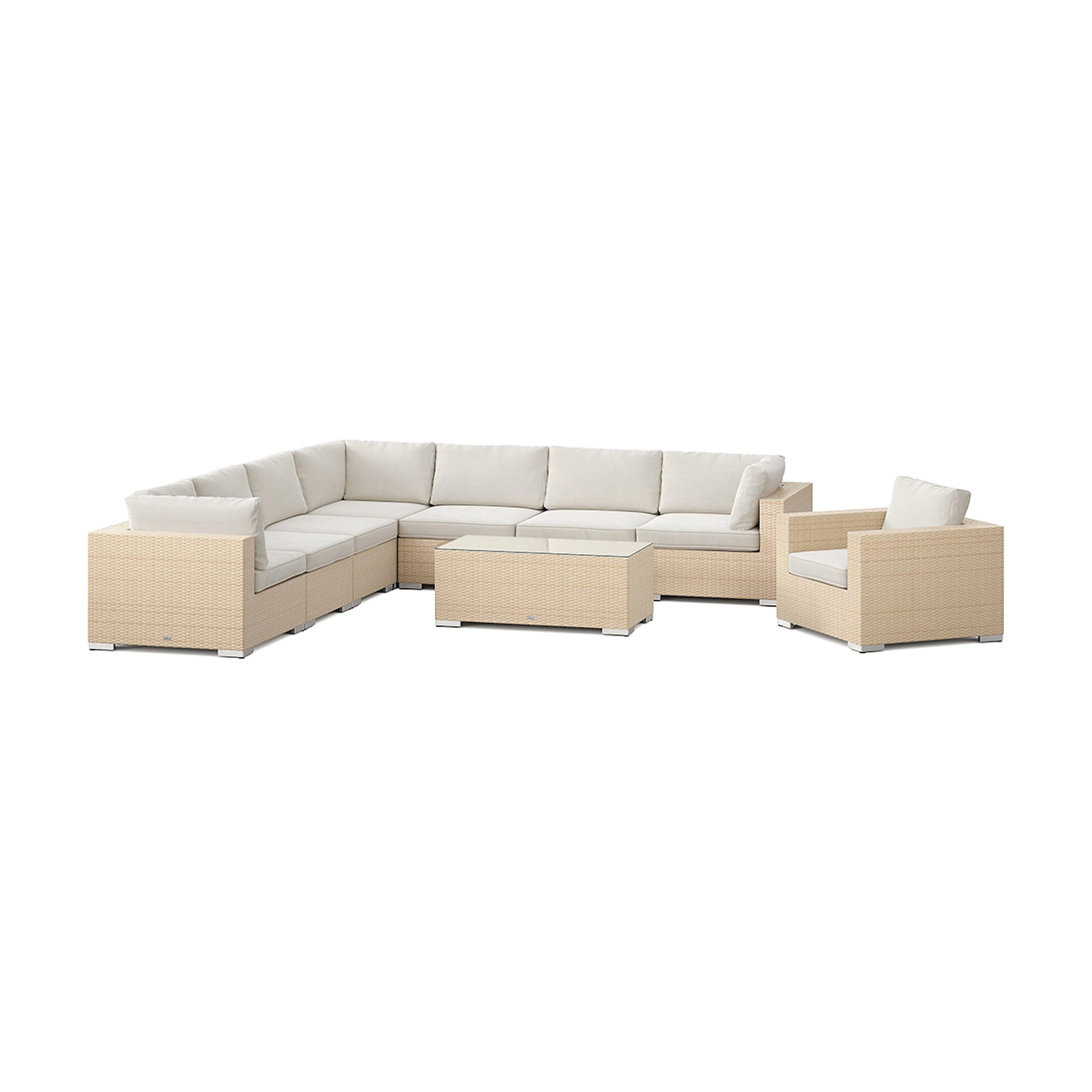 Loungegrupp Comfort Garden Bahamas utomhus hörnsoffa 8-sits vändbar med fåtölj och bord