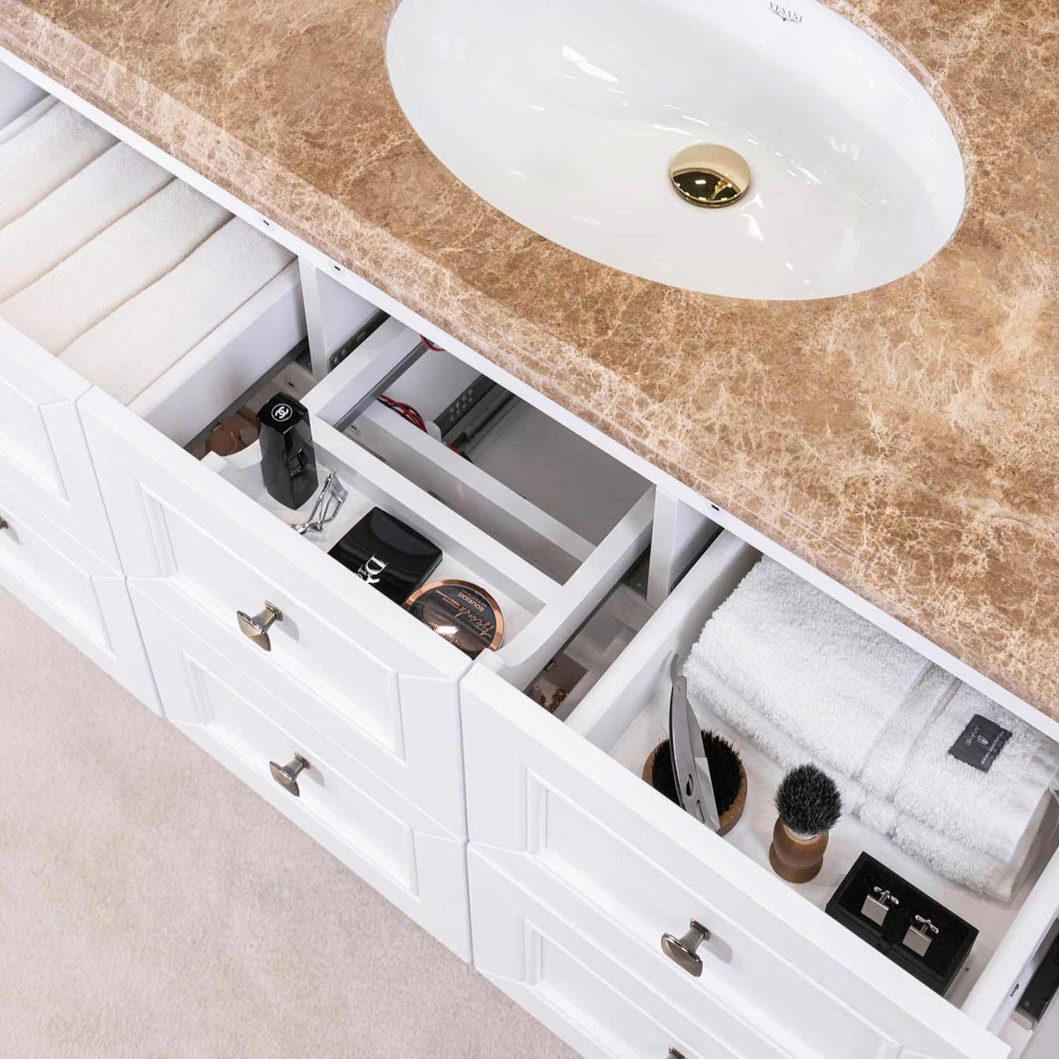 Tvättställsskåp Vesani Utah Beige Marmor