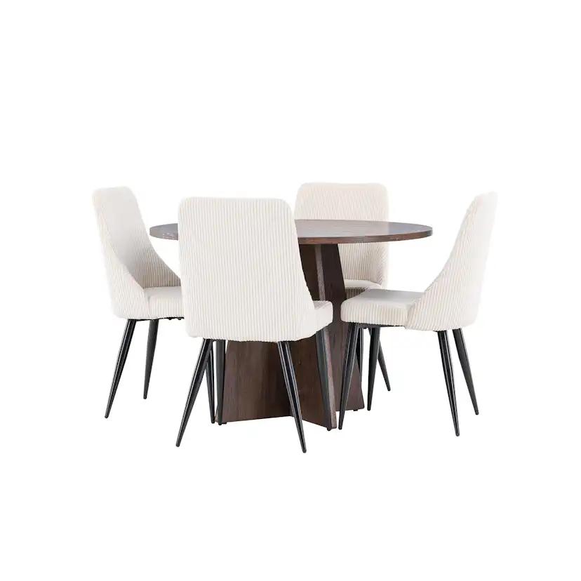 Matgrupp Venture Home Bootcut Ø110 med 4 st Leone Stolar