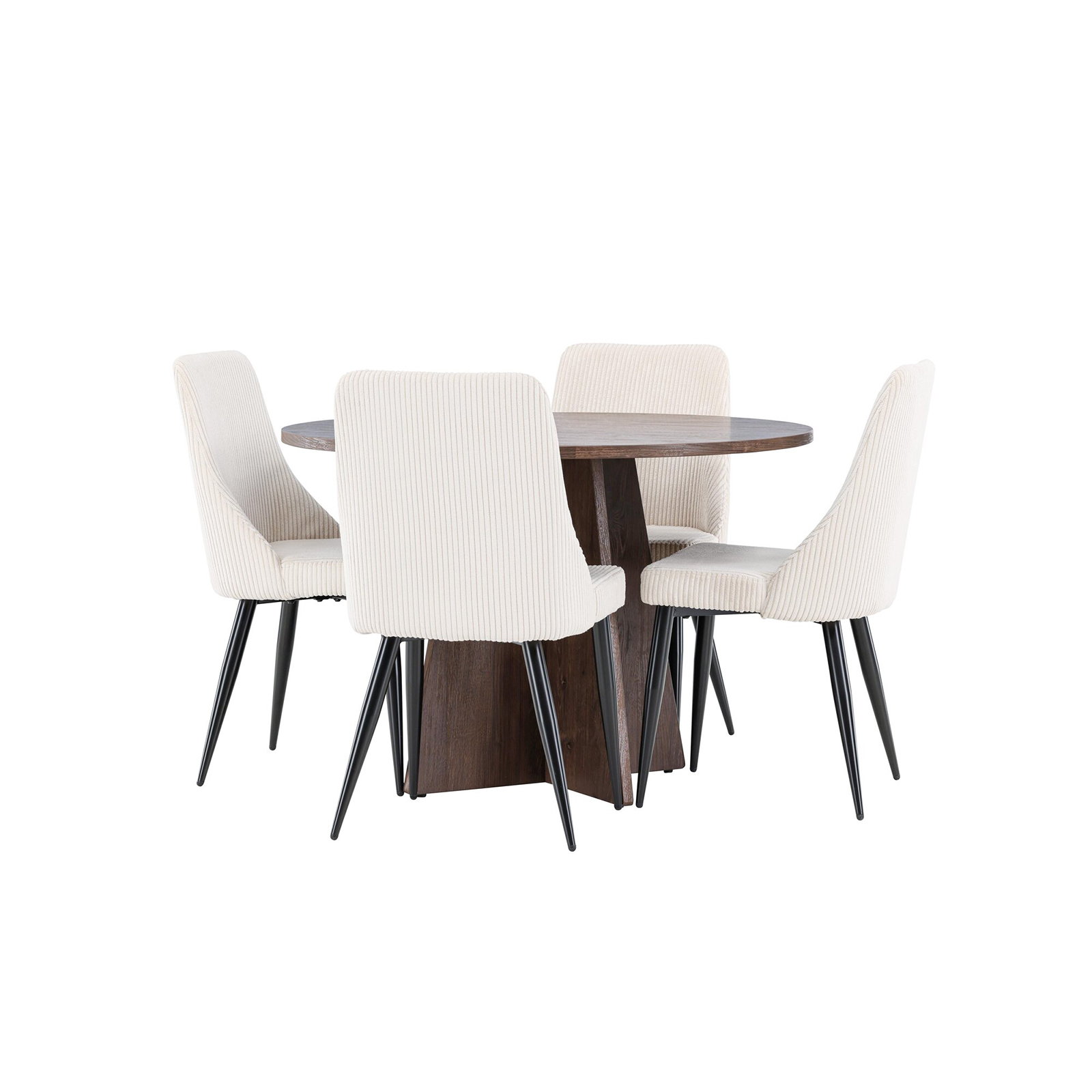 Matgrupp Venture Home Bootcut Ø110 med 4 st Leone Stolar