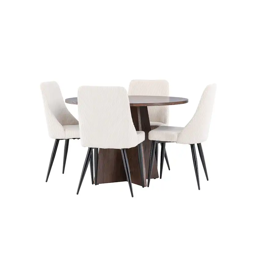 Matgrupp Venture Home Bootcut Ø110 med 4 st Leone Stolar