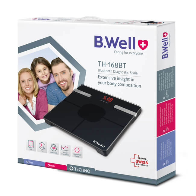 Badrumsvåg B.Well TH168 Bluetooth Kropssfettmätning