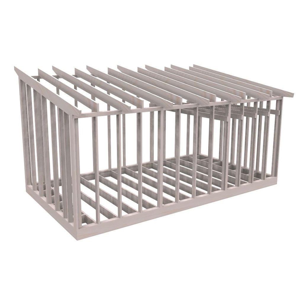 Attefallsstomme Byggstommar 10 grader med Loft 7200x3940 mm Färdiga Sektioner