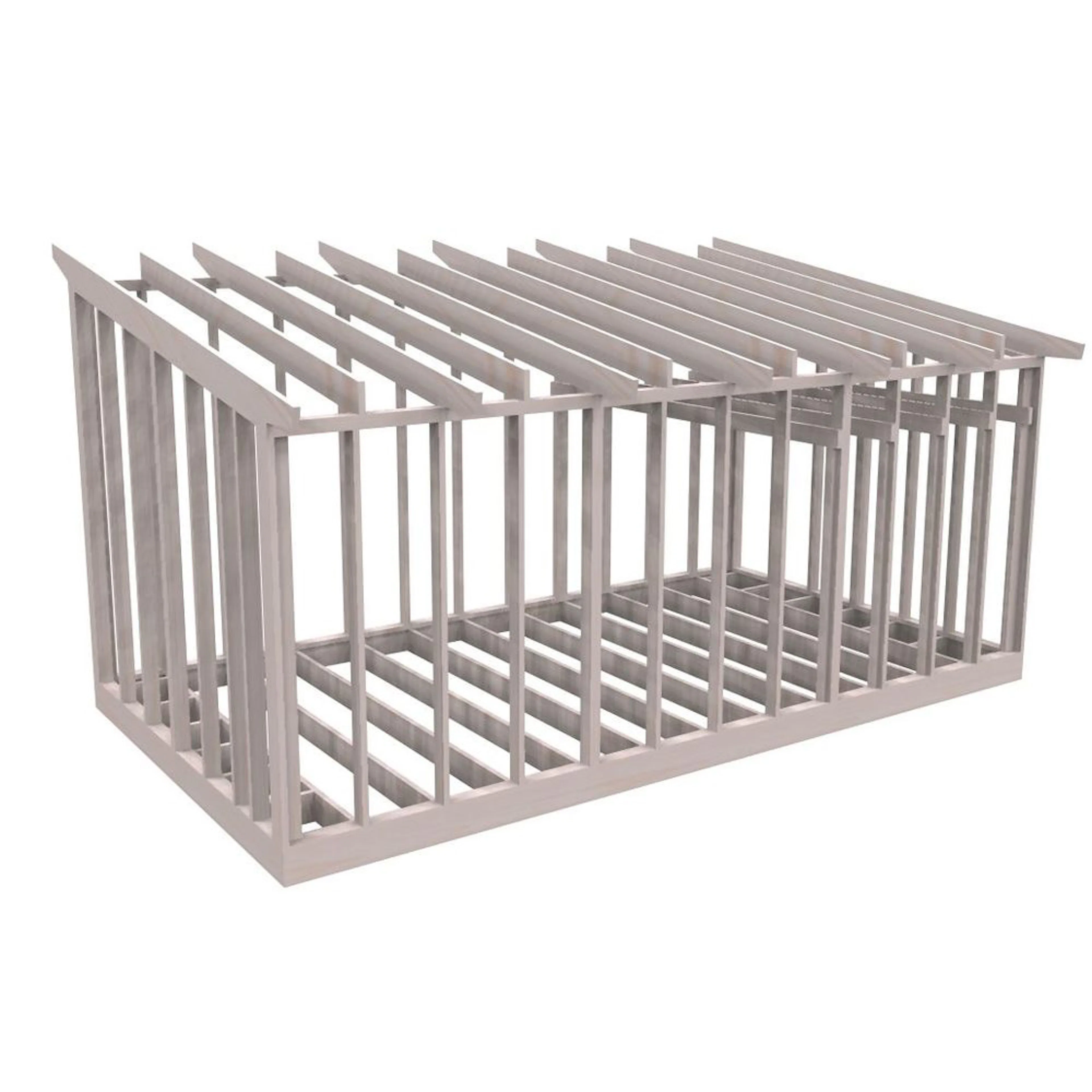 Attefallsstomme Byggstommar 10 grader med Loft 7200x3940 mm Färdiga Sektioner