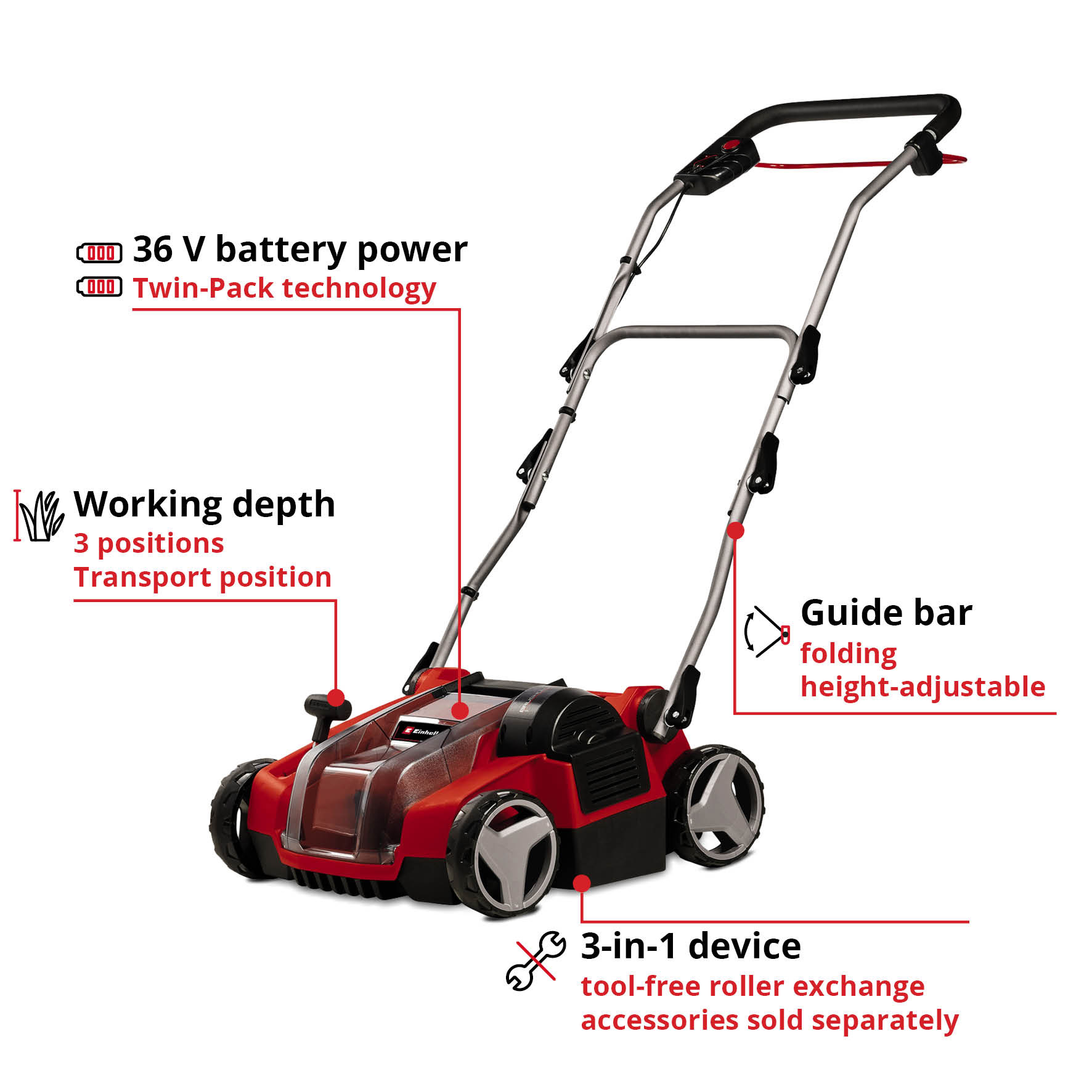 Vertikalskärare Einhell GE-SC 36/35 Li Utan Batteri & Laddare