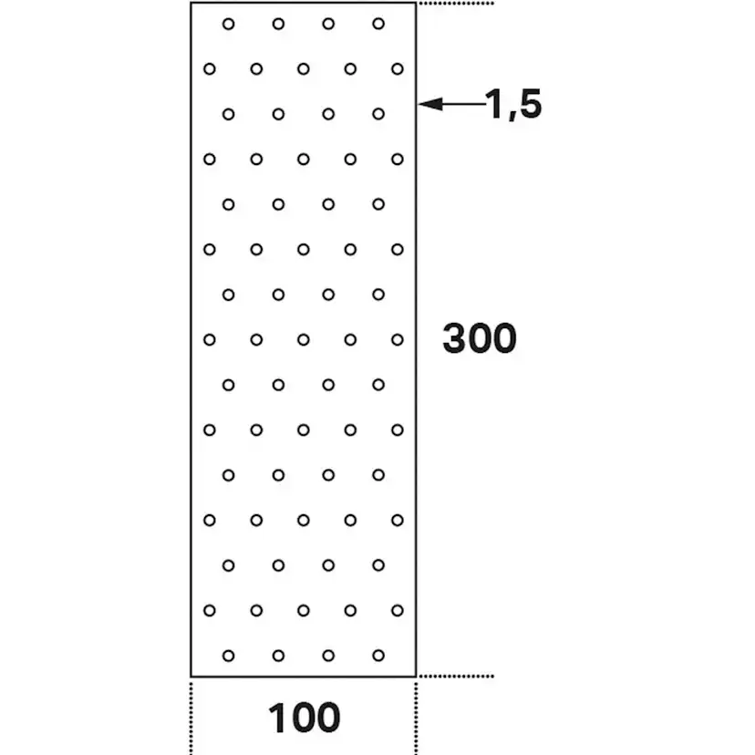 Hålplatta Hp 100x300x1,5 100x300x1,5 mm