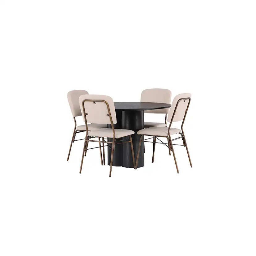 Matgrupp Venture Home Olivia Ø110 cm med 4 st Seda stolar