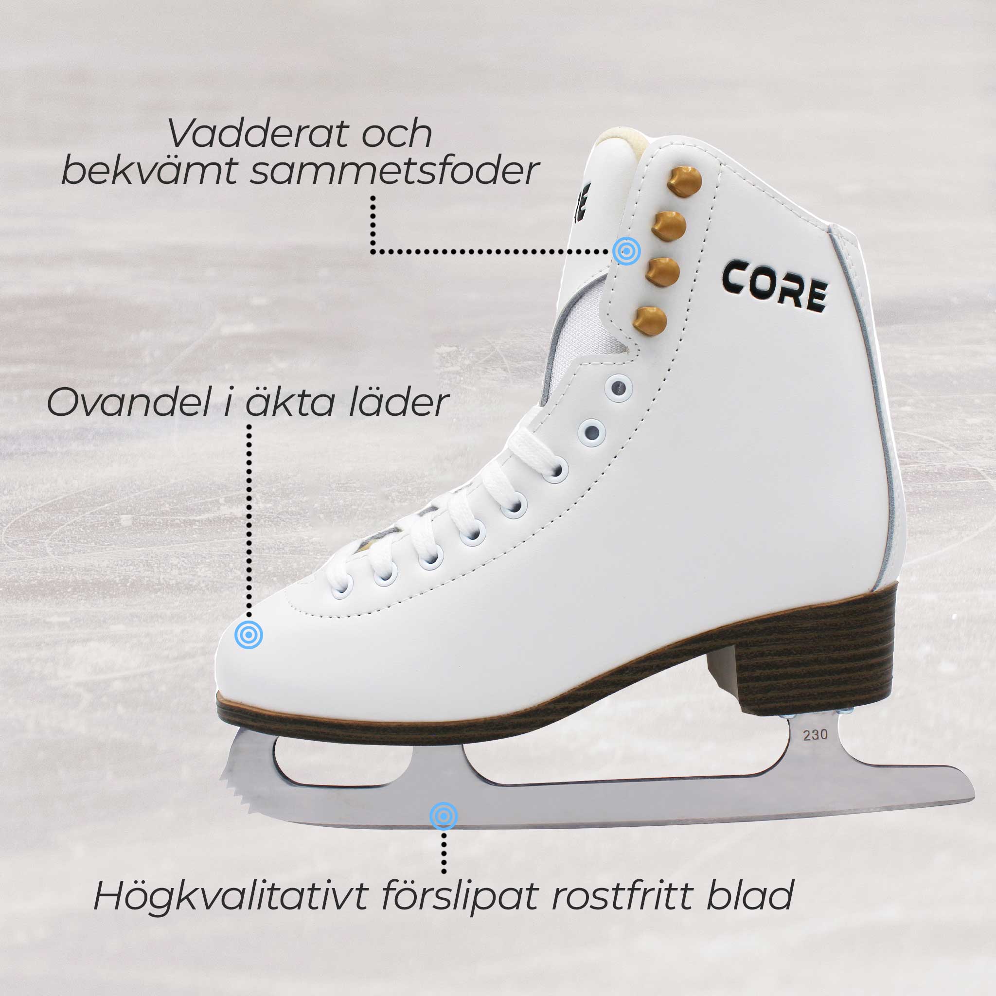 Konståkningsskridskor Nordcore Vit