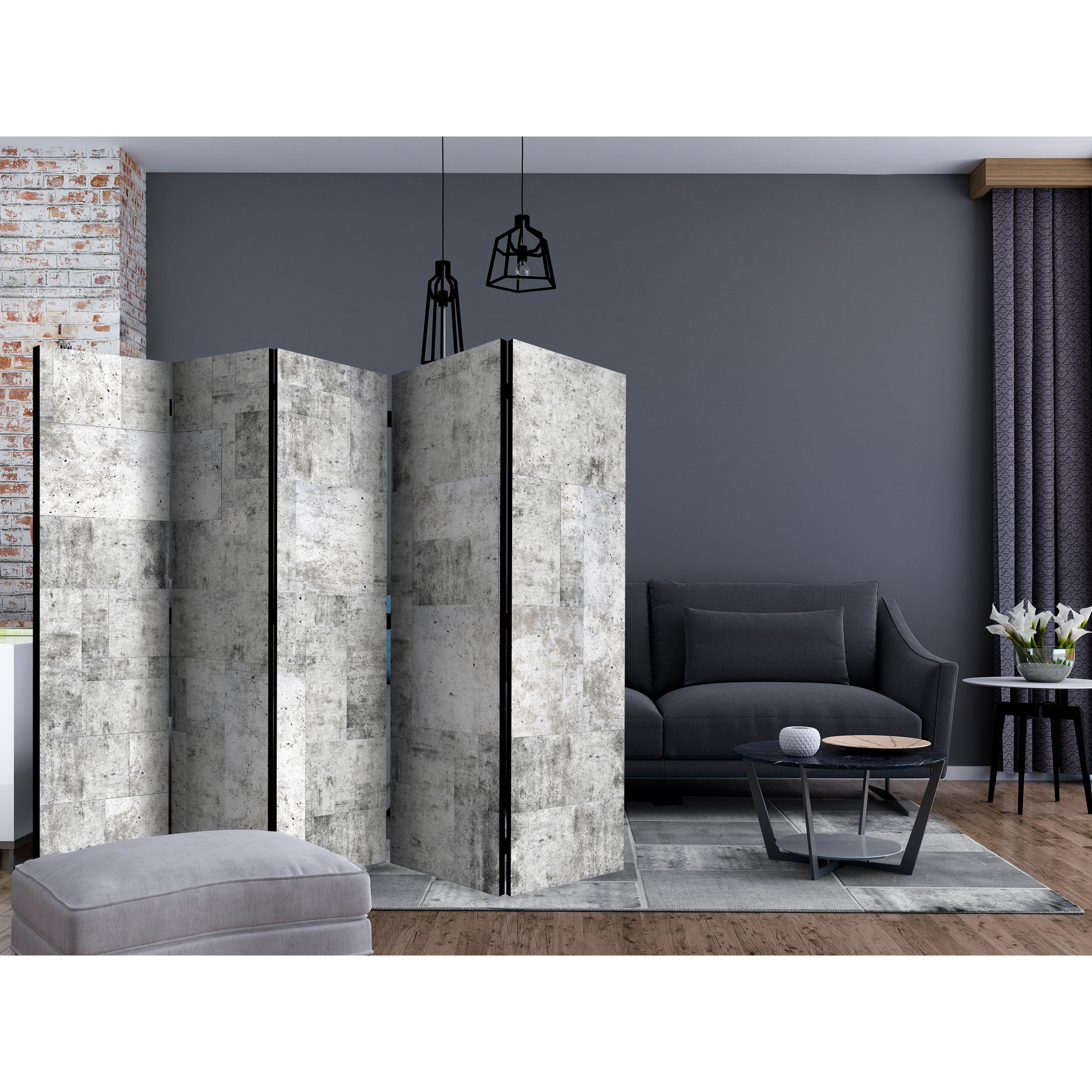 Rumsavdelare Skärmvägg Arkiio Concrete Grey City II 225x172 cm