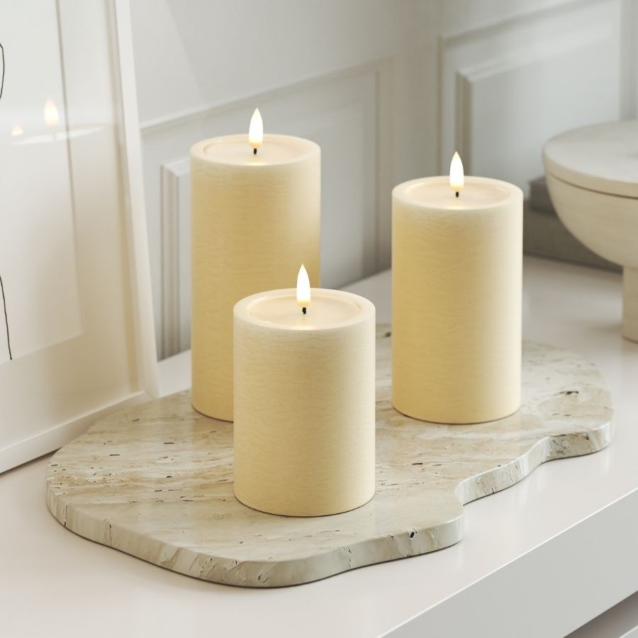 LED-Blockljus UNIQUE Candles 7,5x12,5 cm