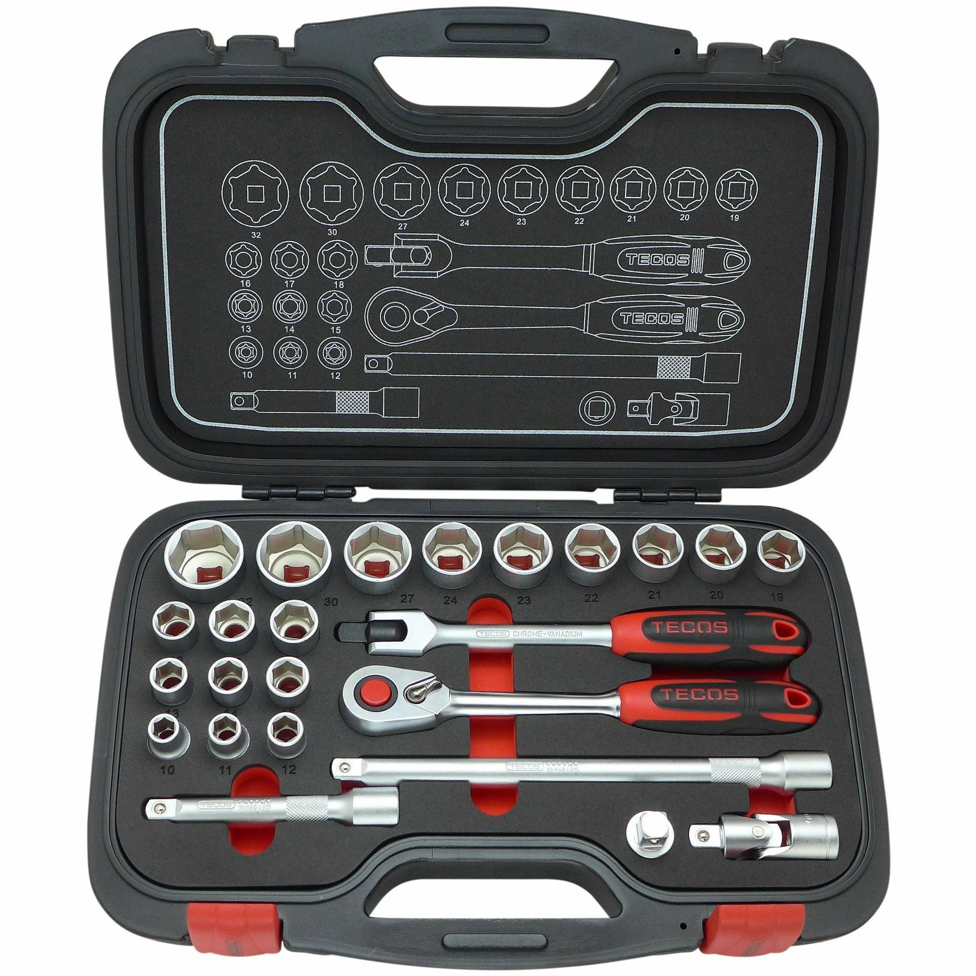 Hylsnyckelset Tecos T-2024 1/2 Tum 24dl