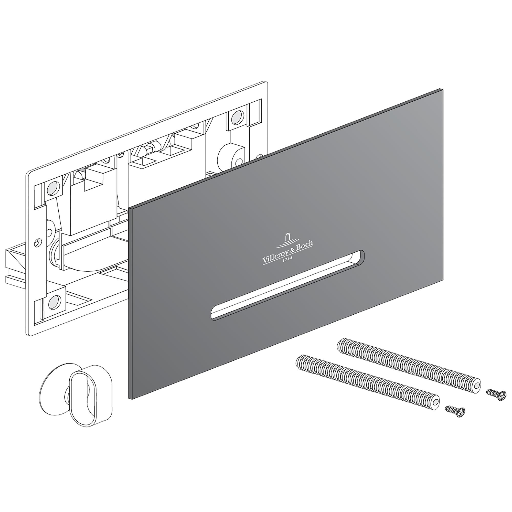 Spolknapp Villeroy & Boch ViConnect installationssystemen 92 Mattvit