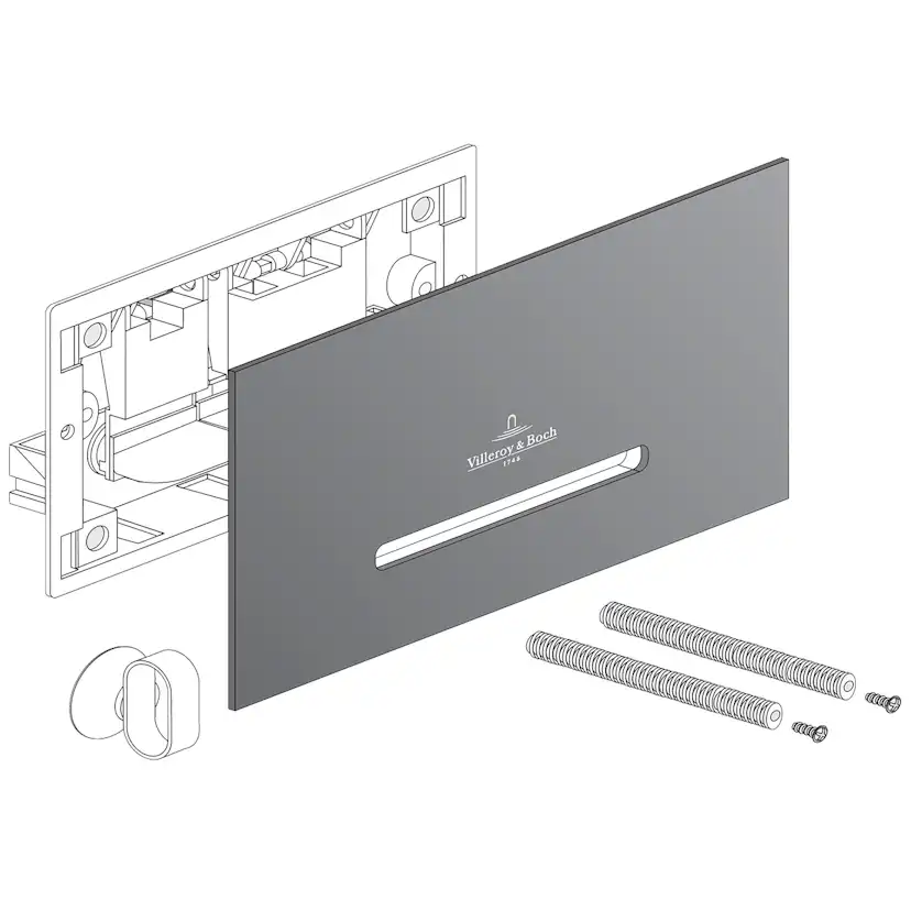 Spolknapp Villeroy & Boch ViConnect installationssystemen 92 Mattvit