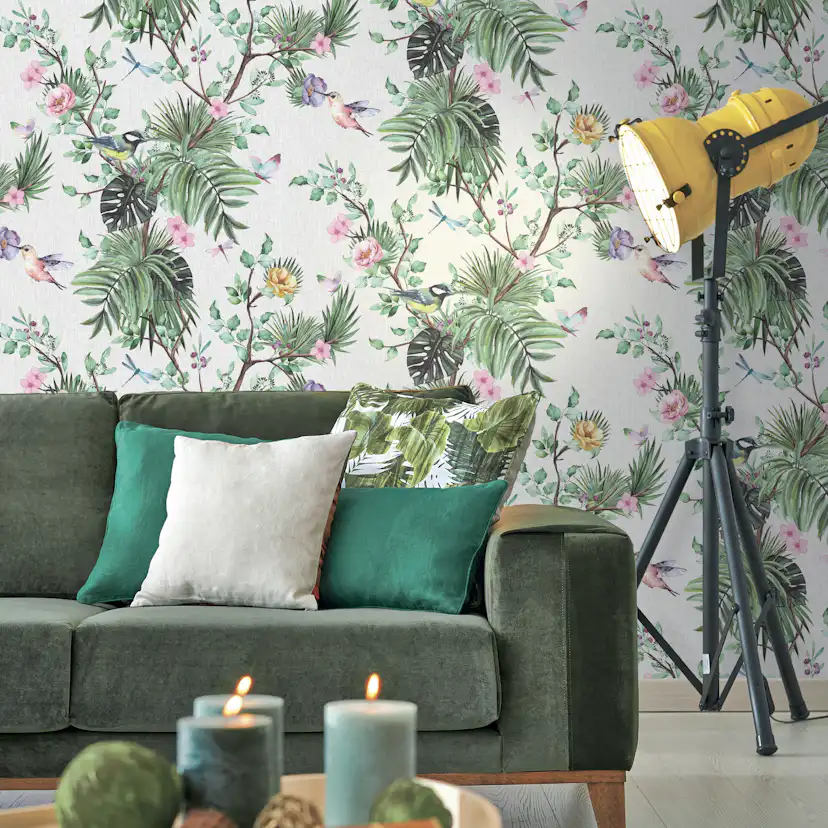Tapet Wallfashion Jungle 1050-1 Non Woven, Mönstrad Grön