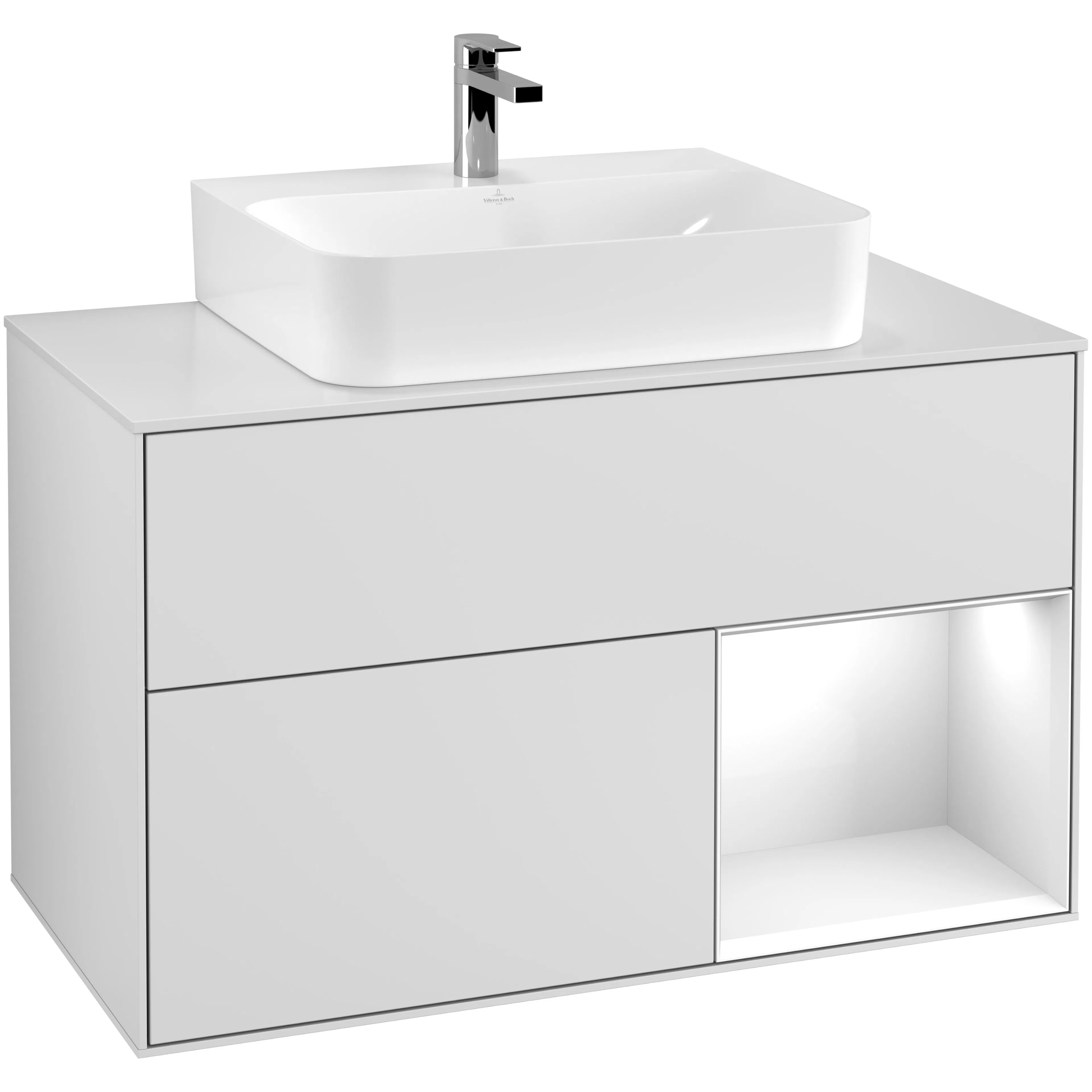 Tvättställsskåp Villeroy & Boch Finion med 2 Lådor Hylla och Bänkskiva för Centrerat Tvättställ